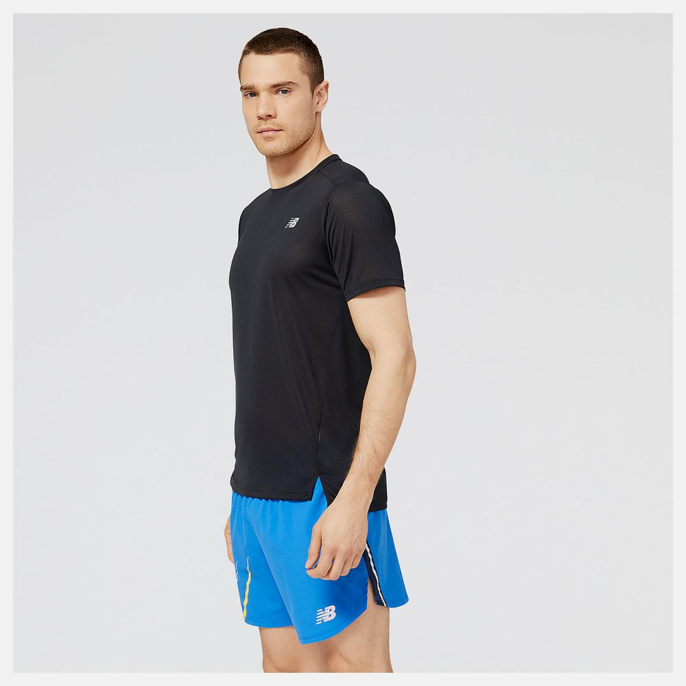 Shirts | Men New Balance Accelerate Short Sleeve Black