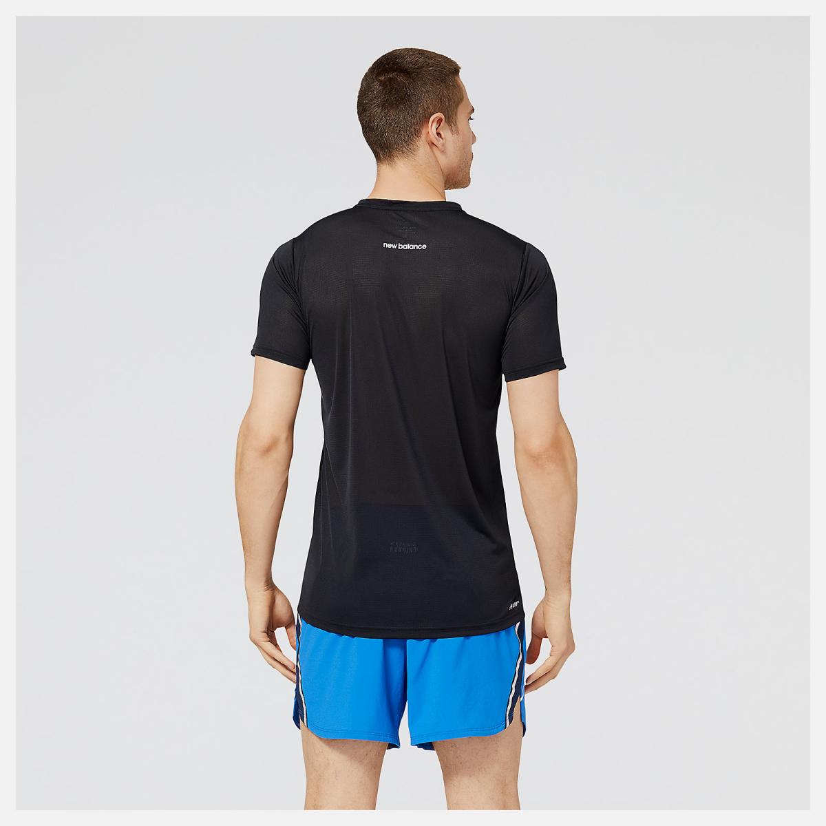 Shirts | Men New Balance Accelerate Short Sleeve Black