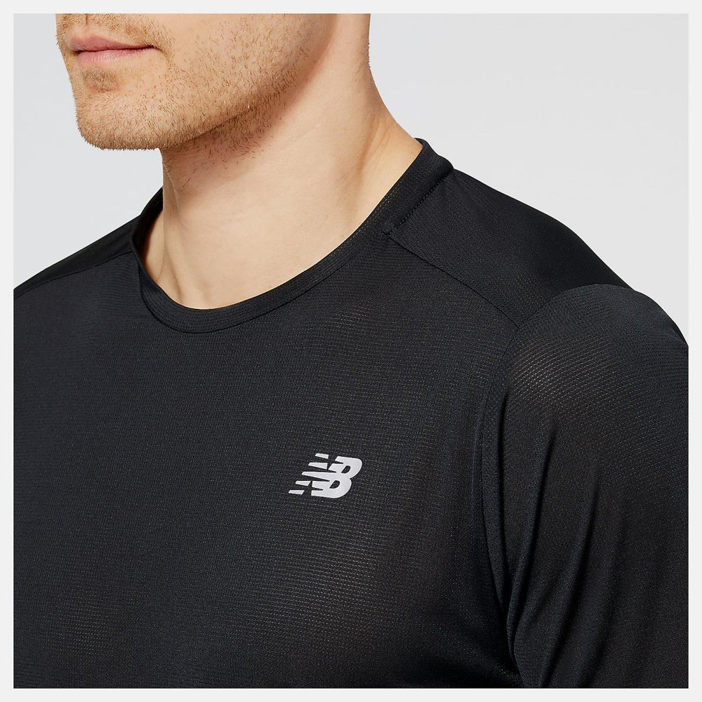 Shirts | Men New Balance Accelerate Short Sleeve Black