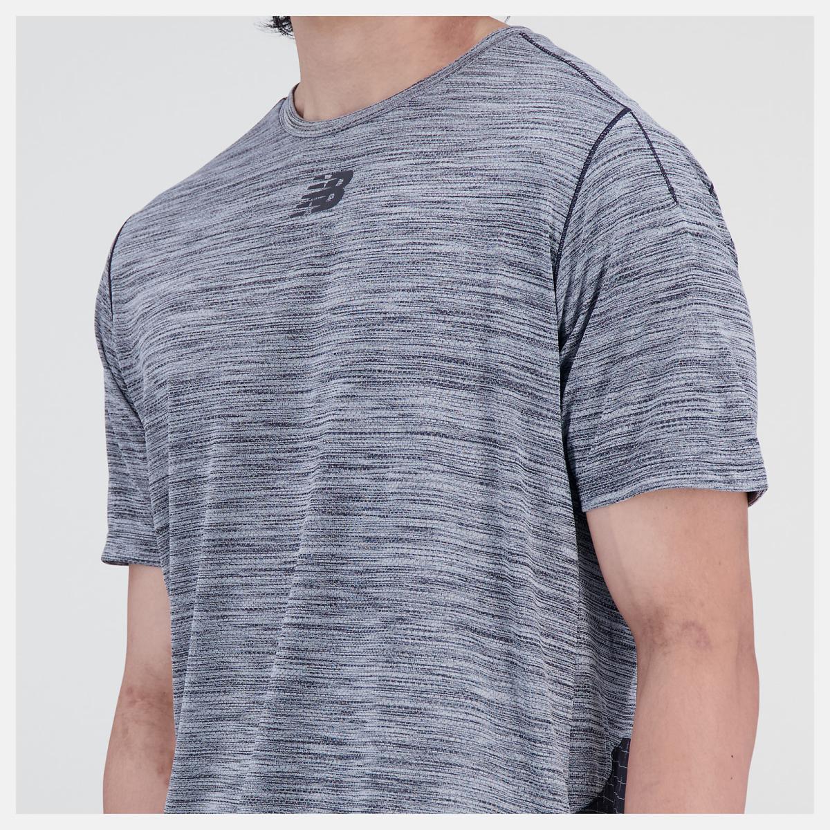 Shirts | Men New Balance Impact Run Luminous Short Sleeve Black Heather