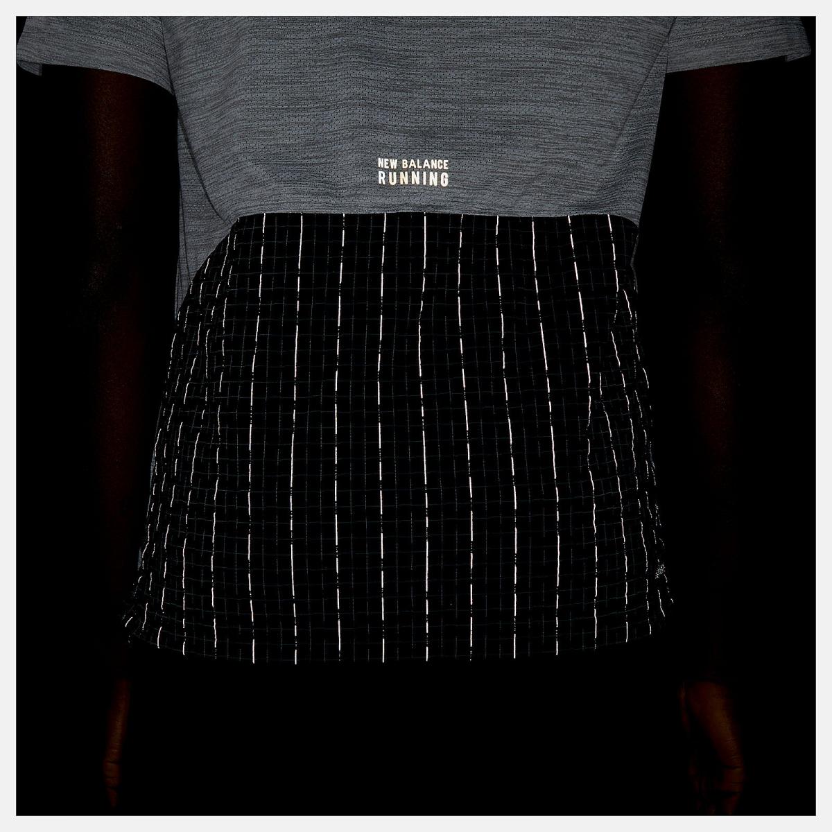 Shirts | Men New Balance Impact Run Luminous Short Sleeve Black Heather