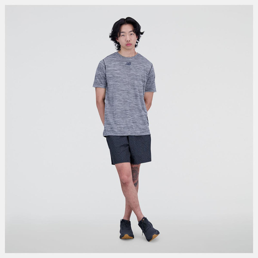 Shirts | Men New Balance Impact Run Luminous Short Sleeve Black Heather
