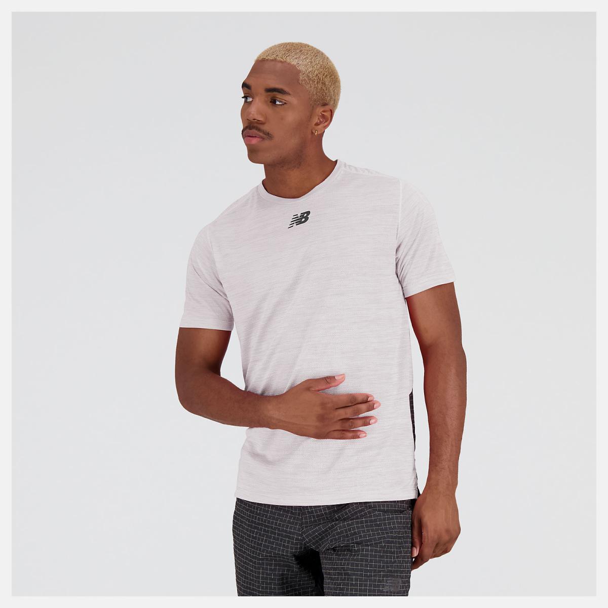 Shirts | Men New Balance Impact Run Luminous Short Sleeve Stone Pink