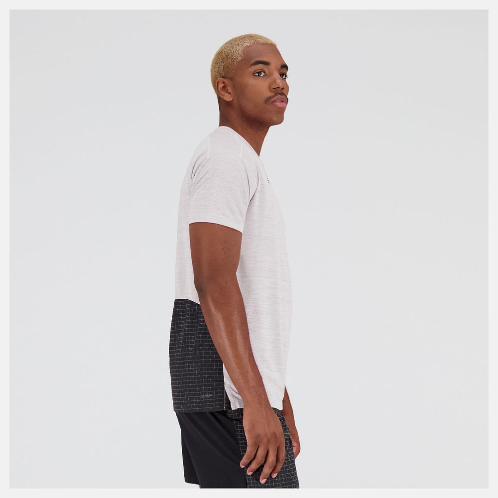 Shirts | Men New Balance Impact Run Luminous Short Sleeve Stone Pink