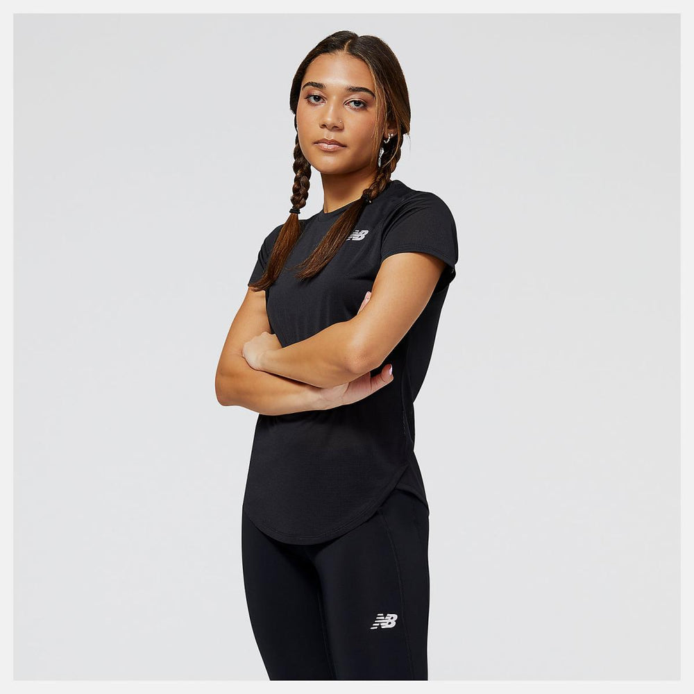 Shirts | Women New Balance Accelerate Short Sleeve Top Black