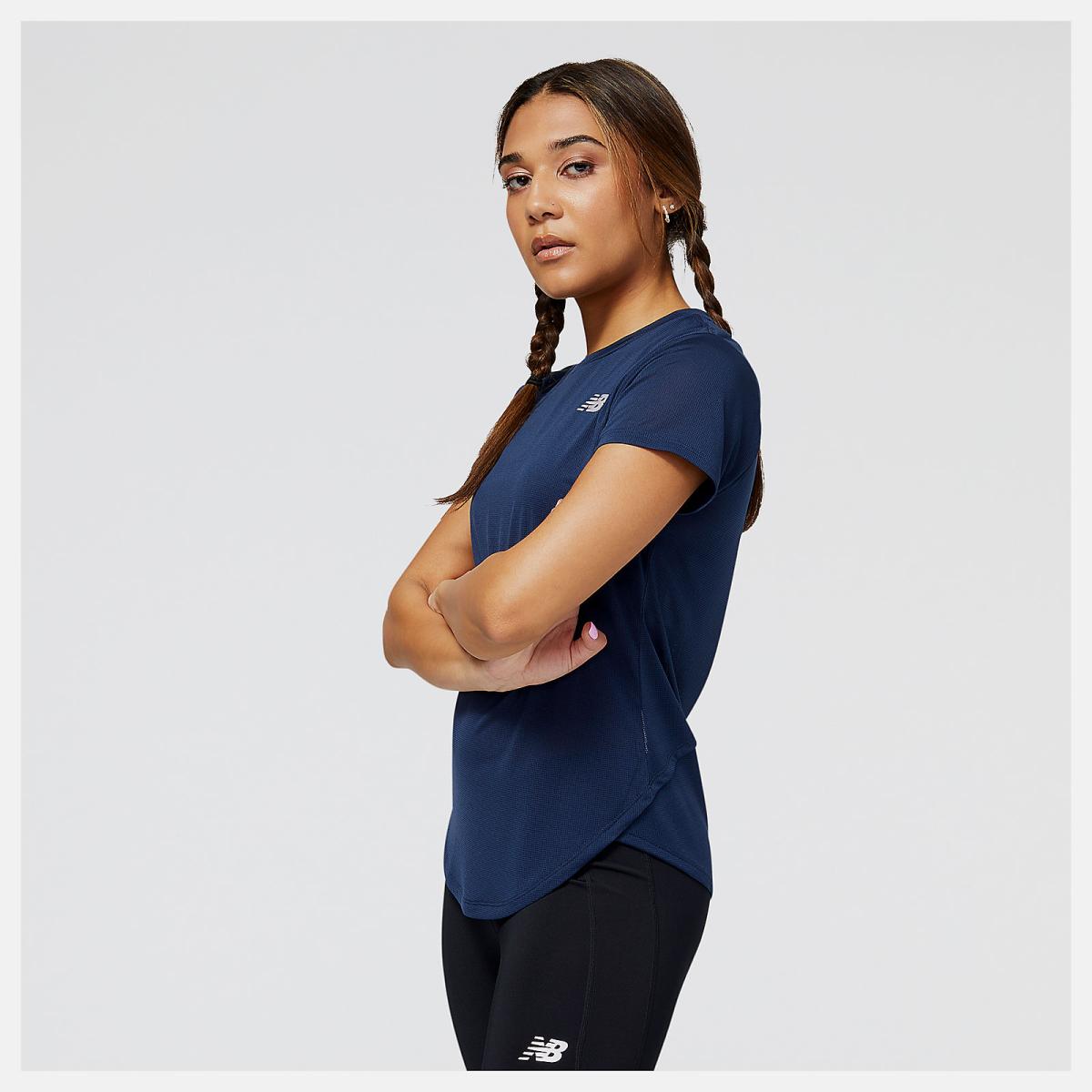 Shirts | Women New Balance Accelerate Short Sleeve Top Natural Indigo