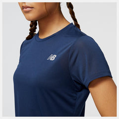 Shirts | Women New Balance Accelerate Short Sleeve Top Natural Indigo