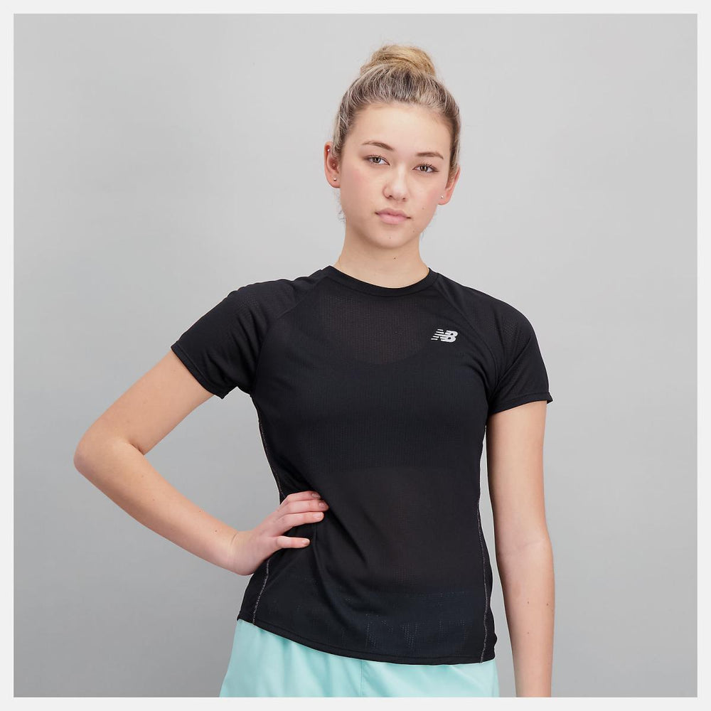 Shirts | Women New Balance Impact Run Short Sleeve Black