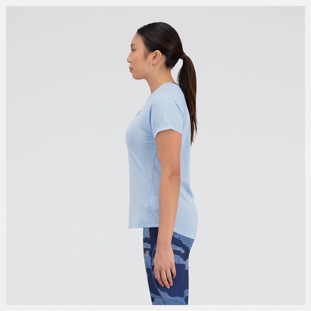 Shirts | Women New Balance Impact Run Short Sleeve Blue Haze Heather