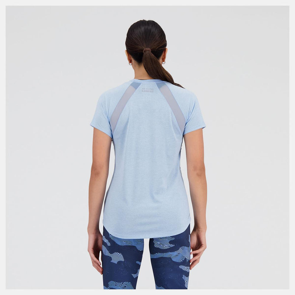 Shirts | Women New Balance Impact Run Short Sleeve Blue Haze Heather