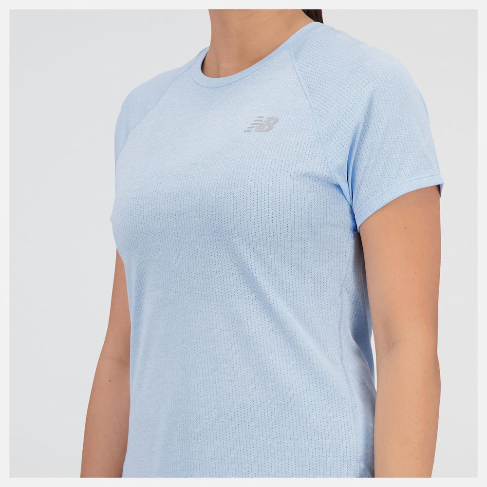 Shirts | Women New Balance Impact Run Short Sleeve Blue Haze Heather