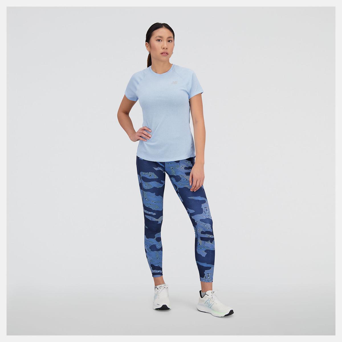 Shirts | Women New Balance Impact Run Short Sleeve Blue Haze Heather