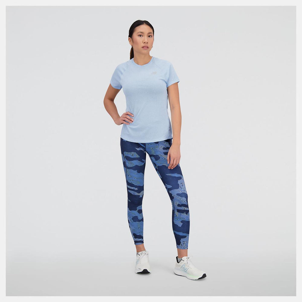 Shirts | Women New Balance Impact Run Short Sleeve Blue Haze Heather