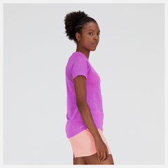 Shirts | Women New Balance Impact Run Short Sleeve Cosmic Rose Heather
