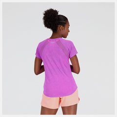 Shirts | Women New Balance Impact Run Short Sleeve Cosmic Rose Heather