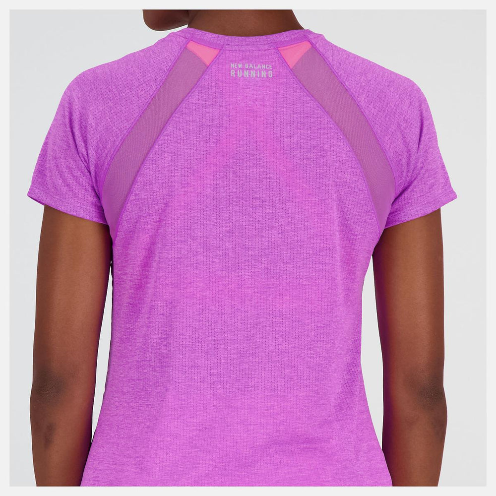 Shirts | Women New Balance Impact Run Short Sleeve Cosmic Rose Heather