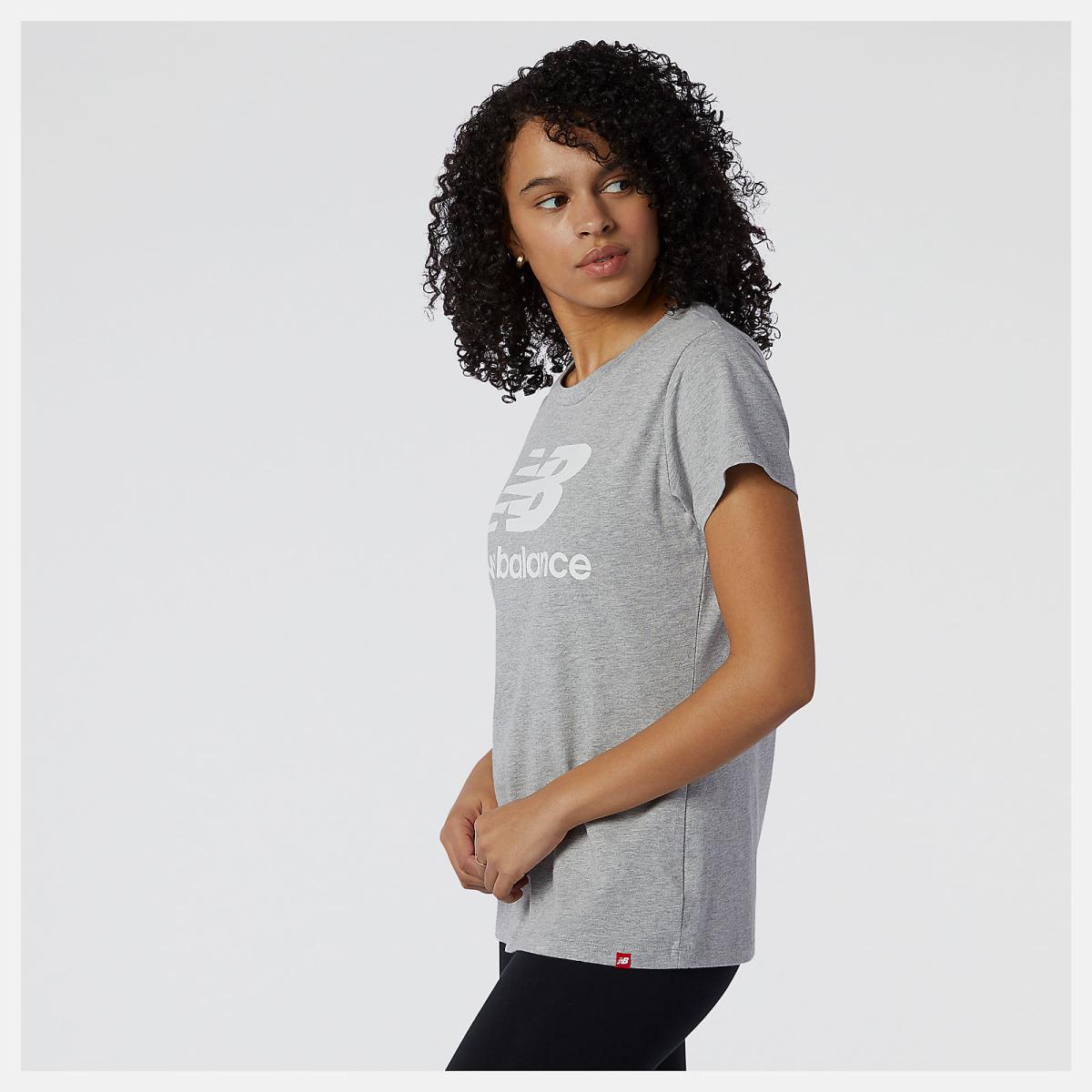 Shirts | Women New Balance NB Essentials Stacked Logo Tee Athletic Grey