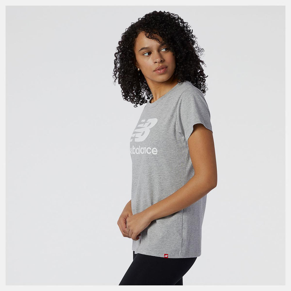 Shirts | Women New Balance NB Essentials Stacked Logo Tee Athletic Grey