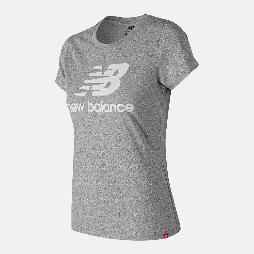 Shirts | Women New Balance NB Essentials Stacked Logo Tee Athletic Grey