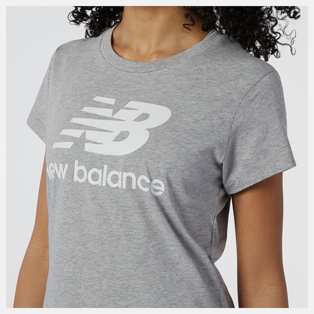 Shirts | Women New Balance NB Essentials Stacked Logo Tee Athletic Grey