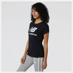 Shirts | Women New Balance NB Essentials Stacked Logo Tee Black