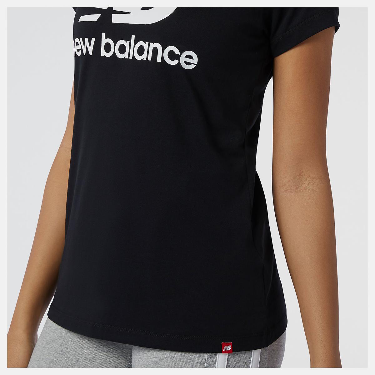Shirts | Women New Balance NB Essentials Stacked Logo Tee Black