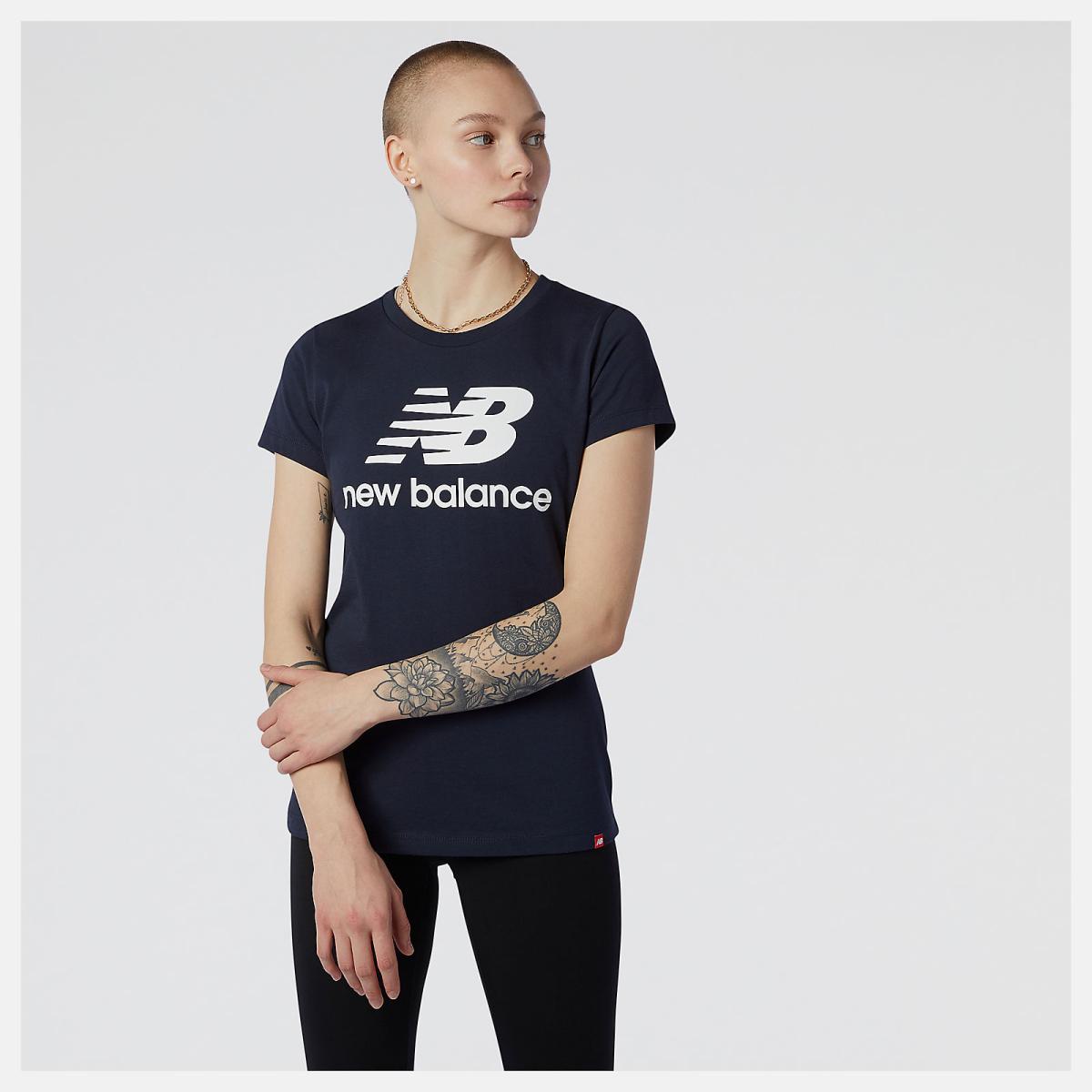 Shirts | Women New Balance NB Essentials Stacked Logo Tee Eclipse