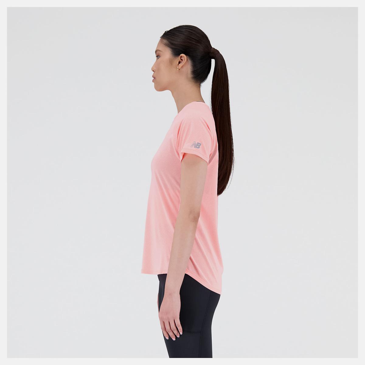 Shirts | Women New Balance Printed Impact Run Short Sleeve Grapefruit Heather