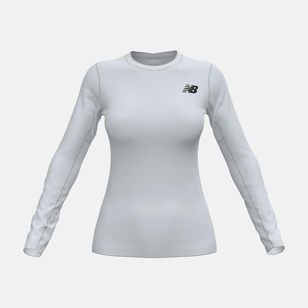 Shirts | Women New Balance W Baselayer Long Sleeve Top White