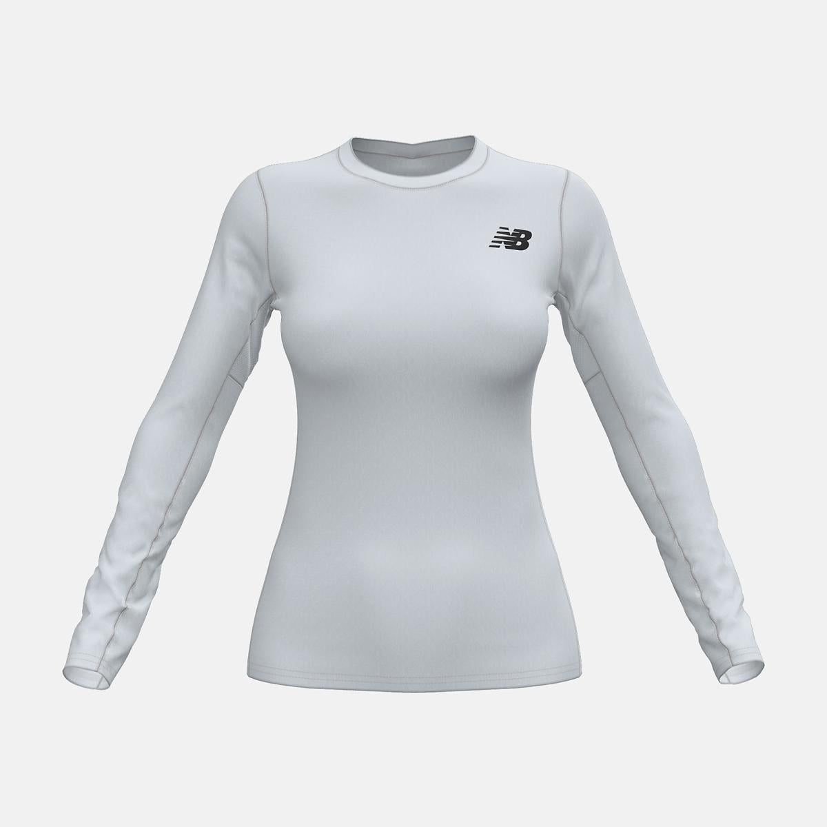 Shirts | Women New Balance W Baselayer Long Sleeve Top White