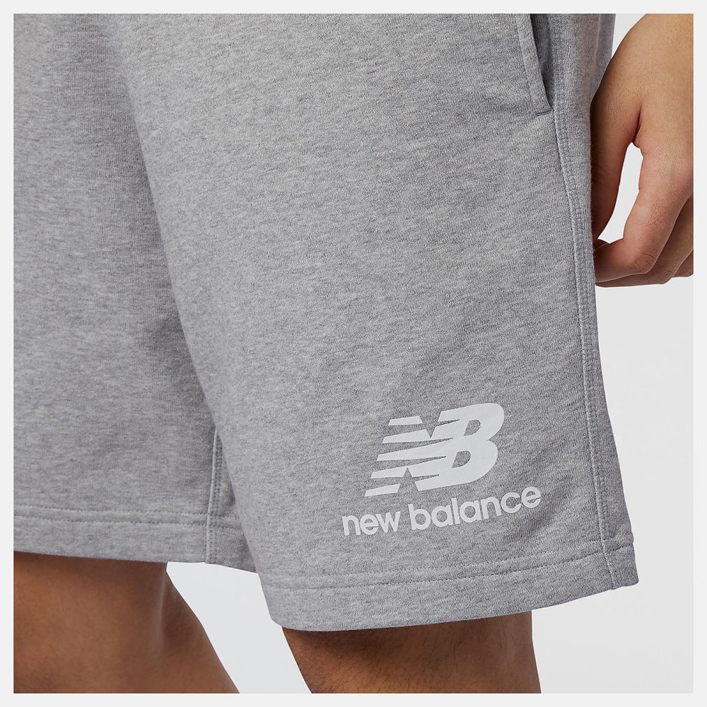 Shorts | Men New Balance NB Essentials Stacked Logo Short Athletic Grey