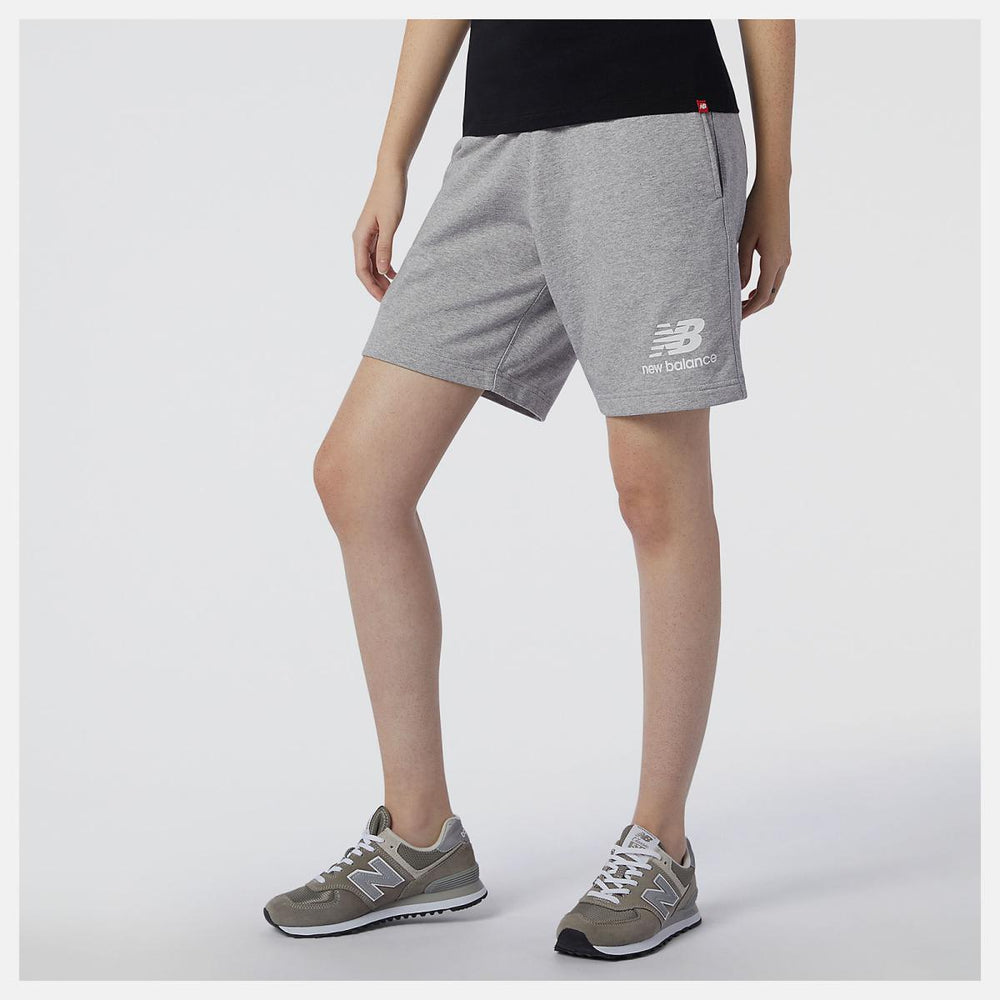 Shorts | Men New Balance NB Essentials Stacked Logo Short Athletic Grey