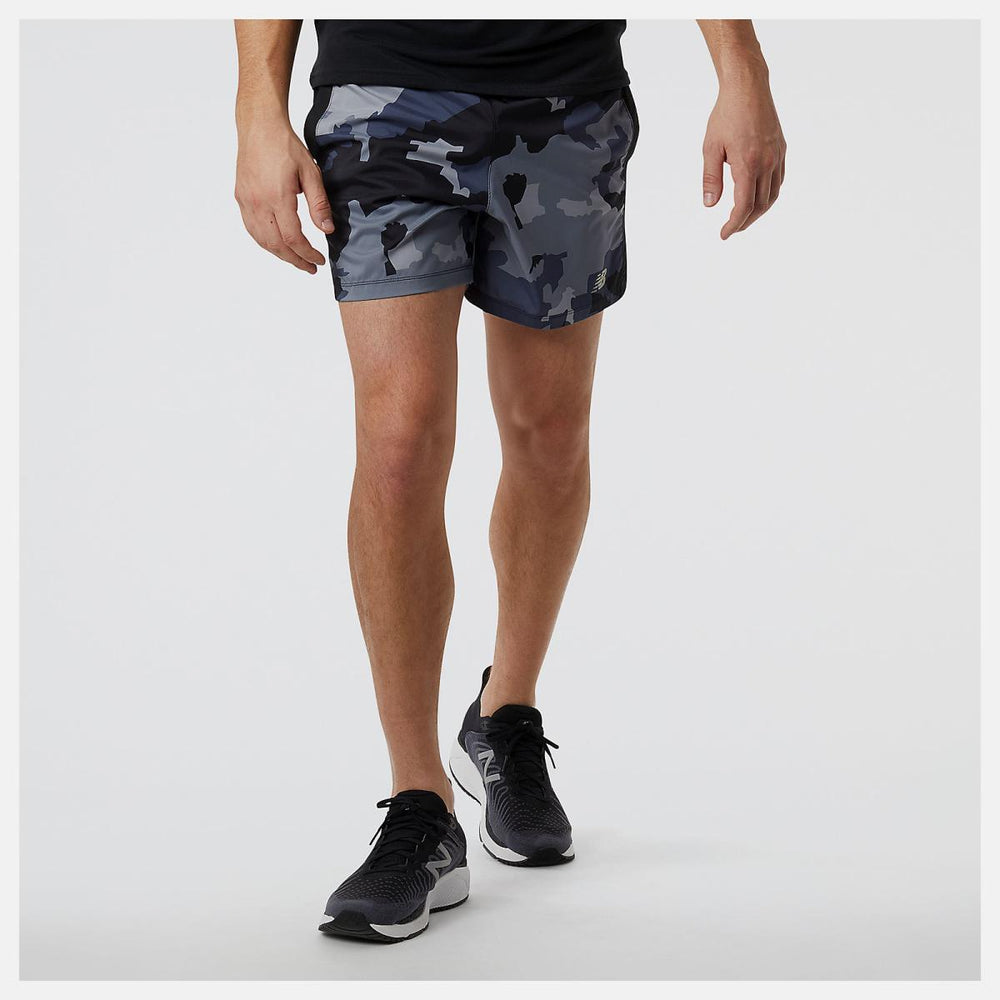 Shorts | Men New Balance Printed Accelerate 5 Inch Short Thunder