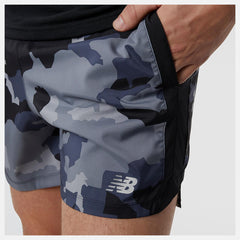Shorts | Men New Balance Printed Accelerate 5 Inch Short Thunder