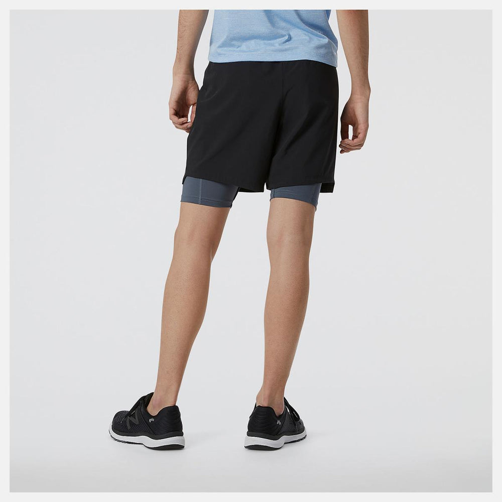 Shorts | Men New Balance R.W.Tech 7 Inch 2-in-1 Short Black