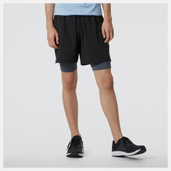 Shorts | Men New Balance R.W.Tech 7 Inch 2-in-1 Short Black