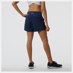 Shorts | Women New Balance Printed Impact Run 5in Short Natural Indigo