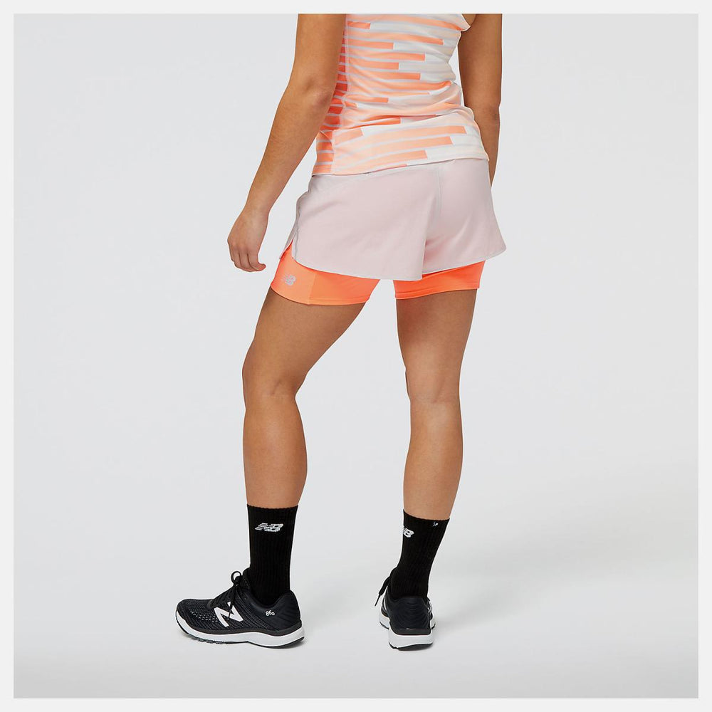 Shorts | Women New Balance United Airlines NYC Half Printed Impact Run 2in1 Short Stone Pink