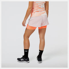 Shorts | Women New Balance United Airlines NYC Half Printed Impact Run 2in1 Short Stone Pink