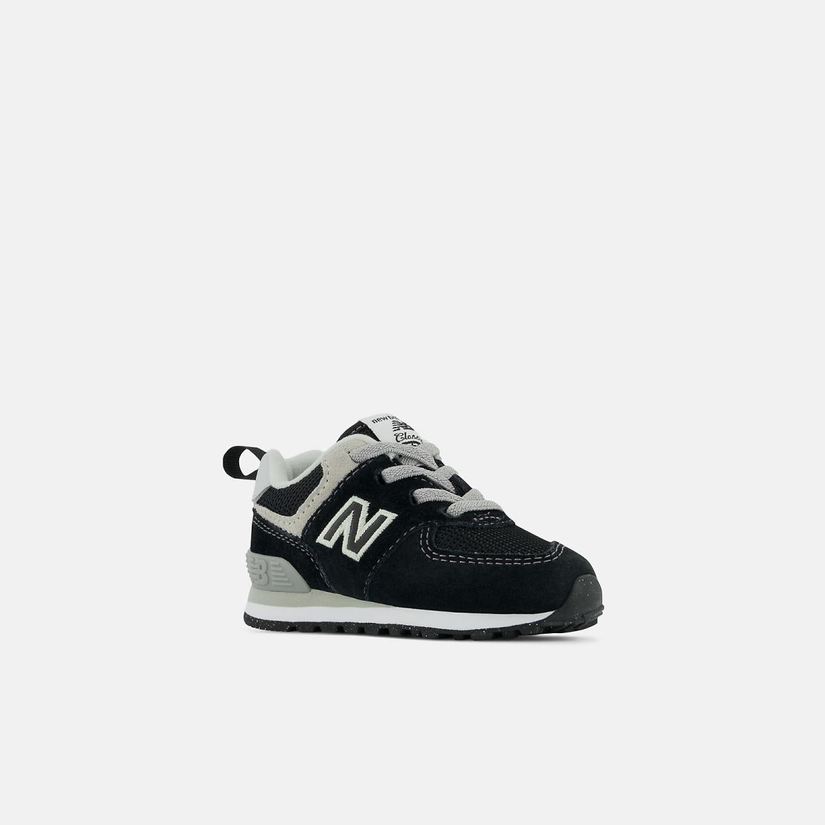 Size 0 - 10 | Kids New Balance 574 Core Bungee Black With White