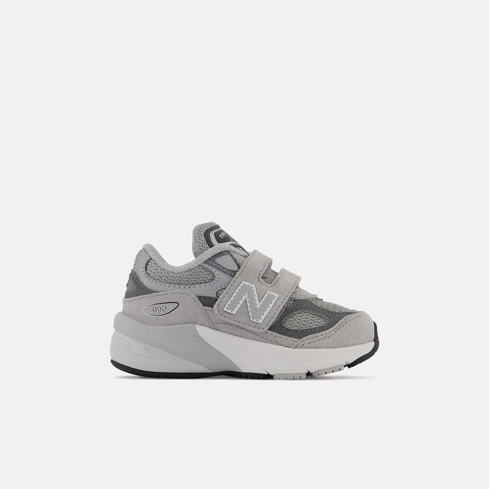 Size 0 - 10 | Kids New Balance 990v6 Hook And Loop Grey With Silver