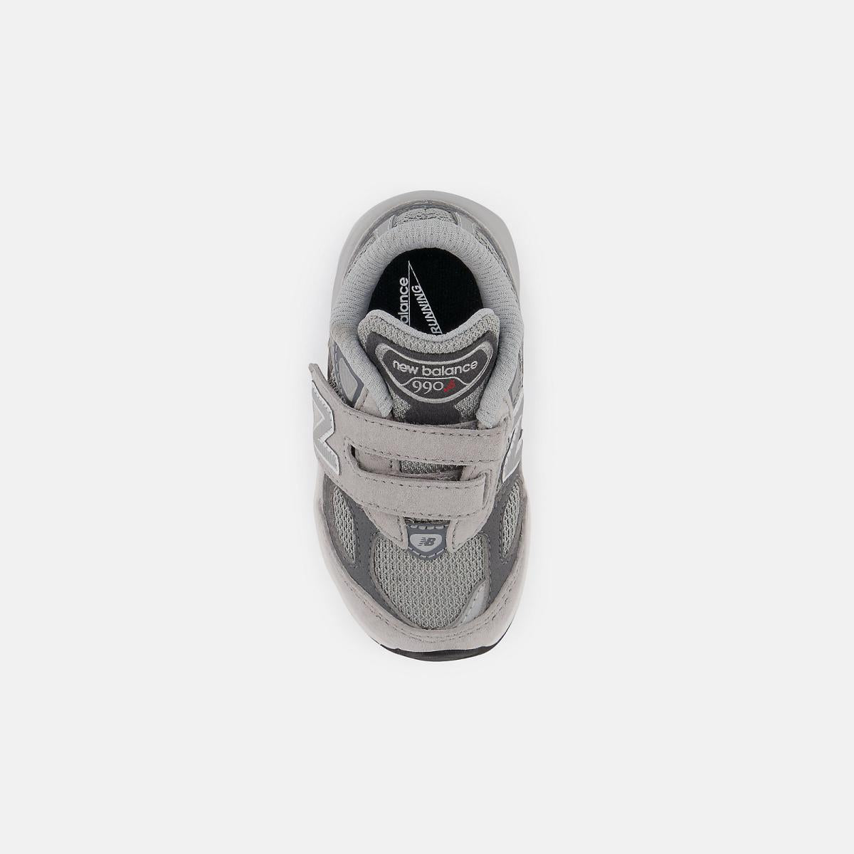 Size 0 - 10 | Kids New Balance 990v6 Hook And Loop Grey With Silver