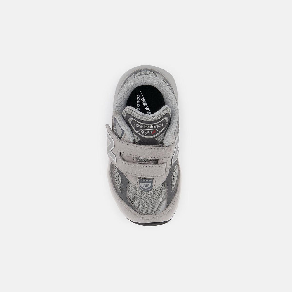Size 0 - 10 | Kids New Balance 990v6 Hook And Loop Grey With Silver