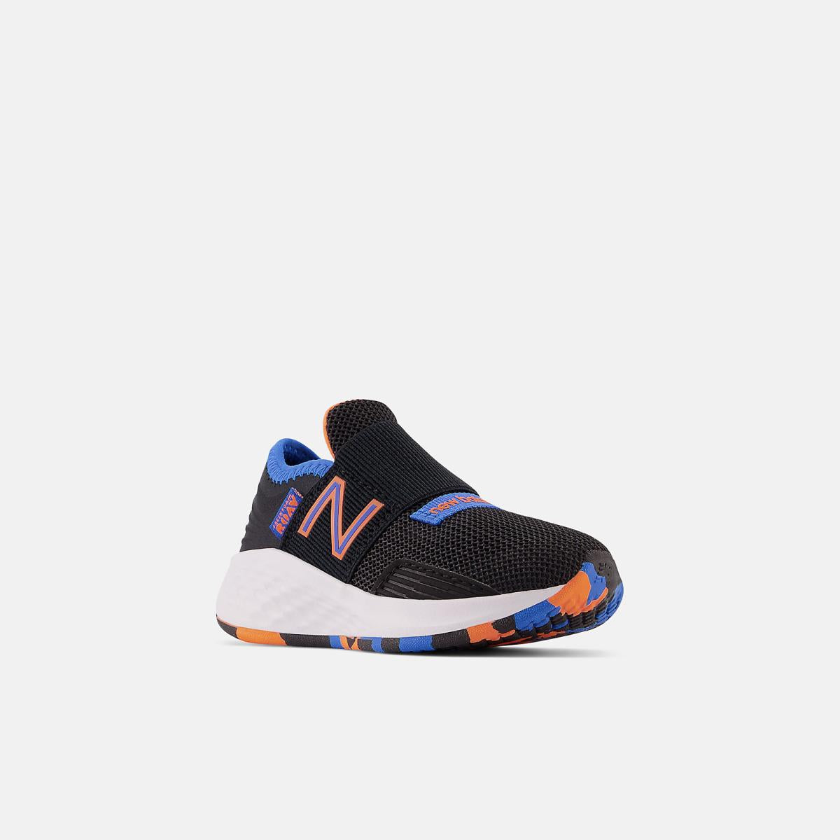 Size 0 - 10 | Kids New Balance Fresh Foam Roav Slip-On Black With Serene Blue And Vibrant Orange