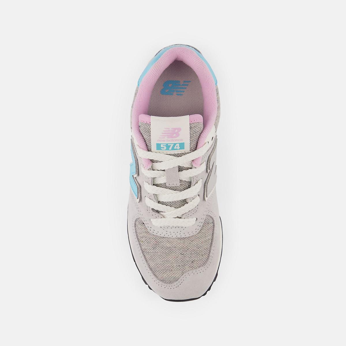 Size 10.5 - 3 | Kids New Balance 574 Brighton Grey With Summer Aqua And Lilac Cloud