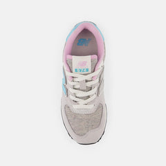 Size 10.5 - 3 | Kids New Balance 574 Brighton Grey With Summer Aqua And Lilac Cloud