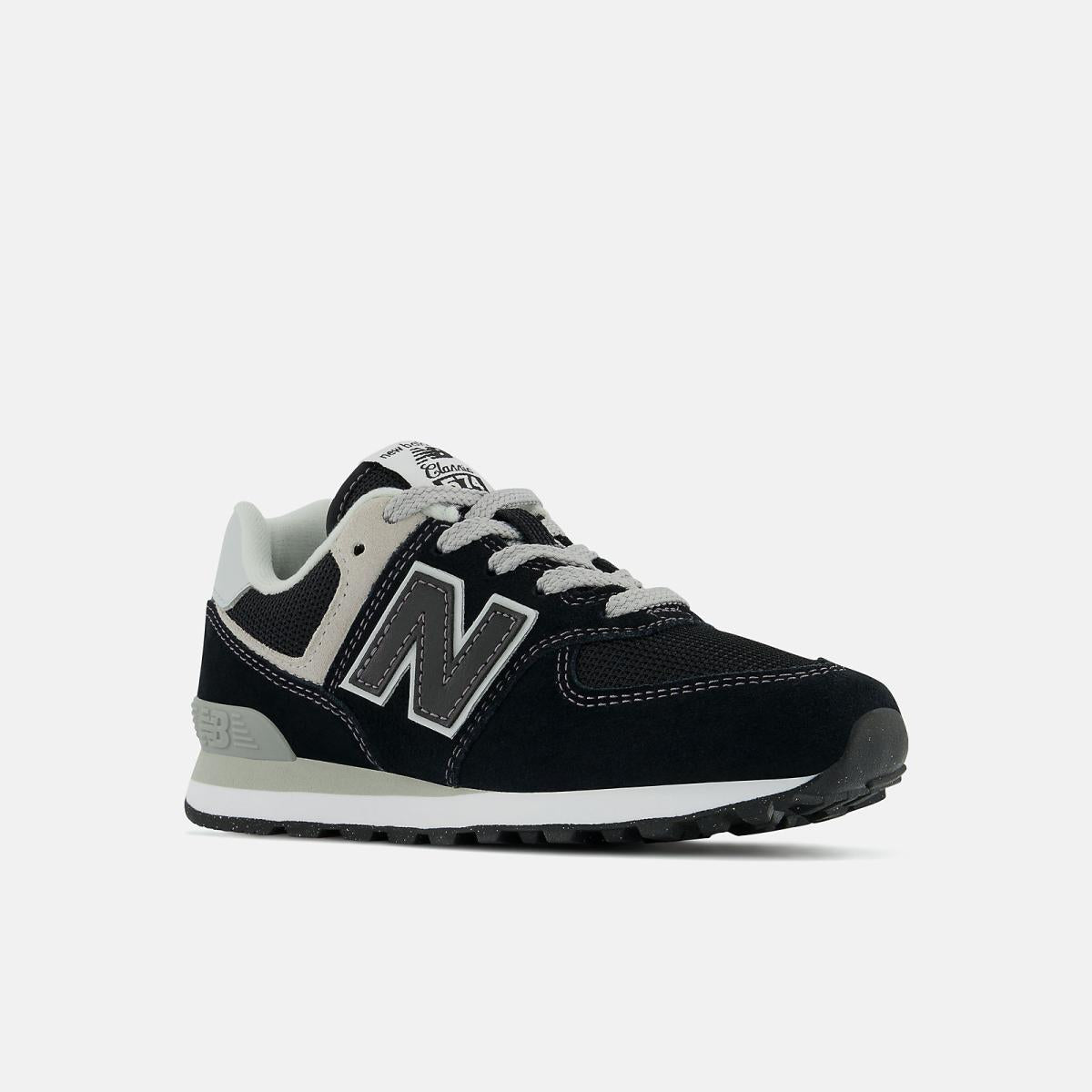 Size 10.5 - 3 | Kids New Balance 574 Core Black With White