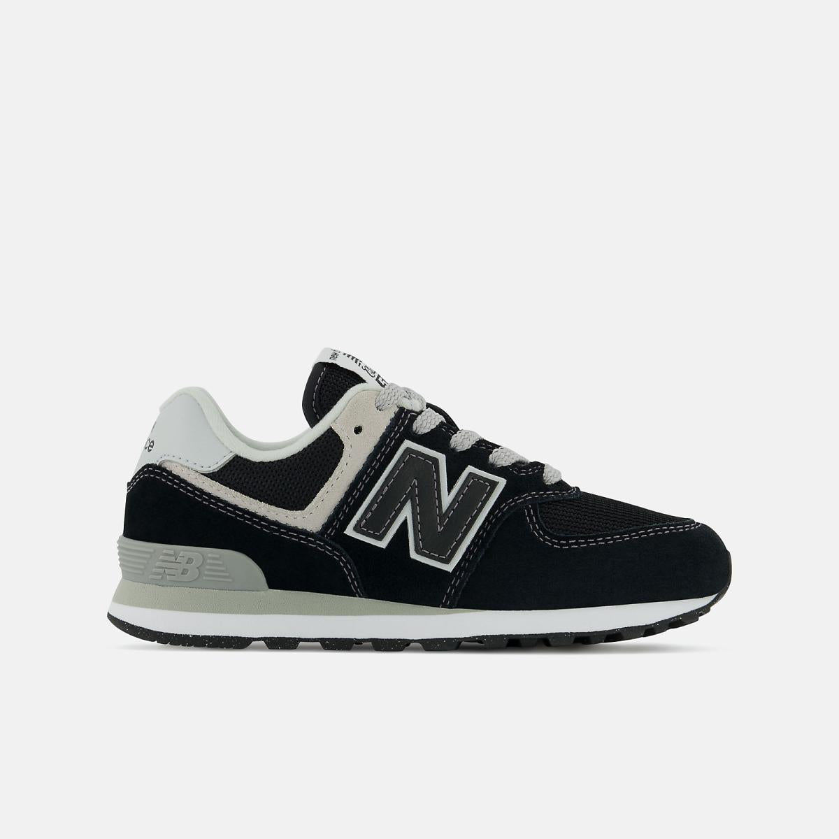 Size 10.5 - 3 | Kids New Balance 574 Core Black With White