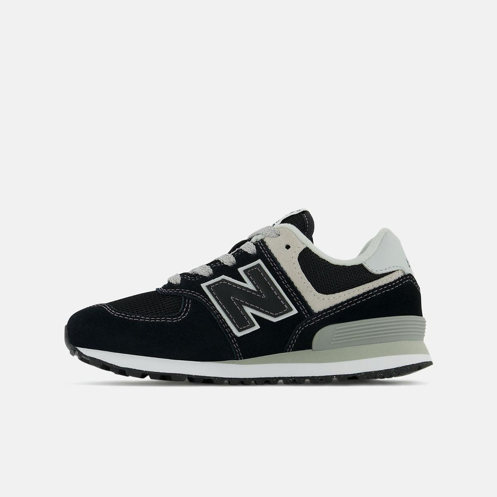Size 10.5 - 3 | Kids New Balance 574 Core Black With White