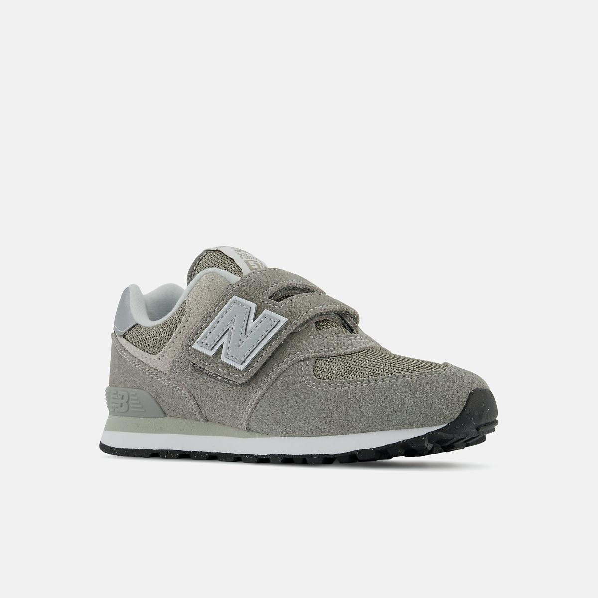 Size 10.5 - 3 | Kids New Balance 574 Core Hook &amp; Loop Grey With White
